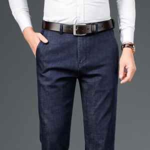 金盾(KIN DON)冬季厚款冰丝男士牛仔裤直筒宽松休闲弹力长裤子男裤天丝冬天男裤