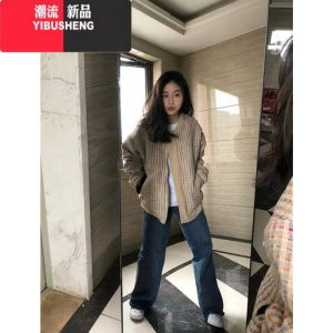 YIBUSHENG韩系两面穿小香风外套女春秋2023新款高级感棒球服小个子冬季夹克