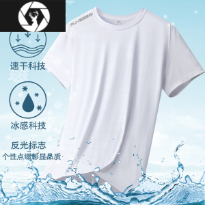 HongZun夏季速干冰丝短袖男士健身衣服男跑步体恤男生透气吸汗运动T恤男