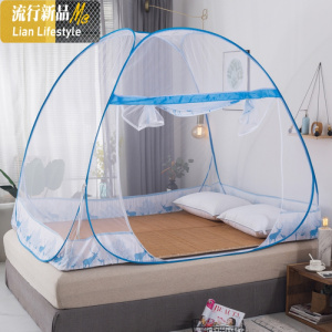 蒙古包蚊帐1.8m1.5床家用有底免安装可折叠1.2米防蚊防摔单人帐篷 三维工匠