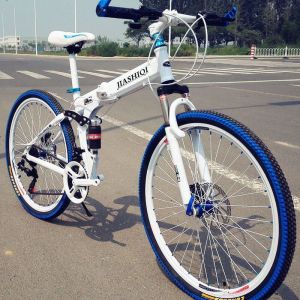 城市休闲小型轻便山地车 男女青少年载人双减震变速折叠单车