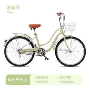 自行车成年人学生城市实心胎男女士上班通勤普通单车代步22-24寸