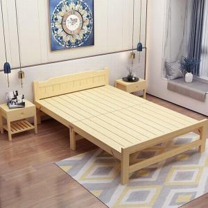 折叠床 实木床午休双人床1.2米办公室午睡单人床0.9米陪护松木床加厚便携简易床