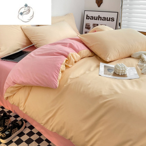 舒适主义夏季四件套床上用品纯色小清新非宿舍单人床单被套三件套