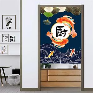 添福运 厨房门帘隔断门帘长挂帘隔断帘布艺家用免打孔客厅走廊玄关定制防油烟专用饭店餐厅个性隔断半帘店铺遮挡挂帘子