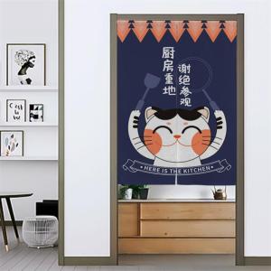 添福运 厨房门帘隔断门帘长挂帘隔断帘布艺家用免打孔客厅走廊玄关定制防油烟专用饭店餐厅个性隔断半帘店铺遮挡挂帘子