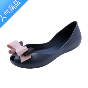 SUNTEK2022果冻鞋女凉鞋夏水晶塑料防水蝴蝶结透明单鞋沙滩女鞋防滑泰国