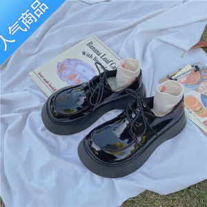 SUNTEK松糕皮鞋复古英伦增高大头鞋乐福鞋新款小众ins潮鞋子厚底鞋女鞋