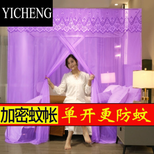 YICHENG2023新款蚊帐家用单开门加密纹帐老式落地1.5m床1.8m高级感公主风