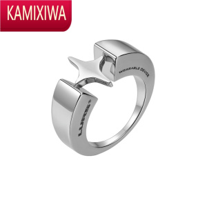 KAMIXIWA设计十字星情侣钛钢冷淡风戒指男女小众设计个性网红指环