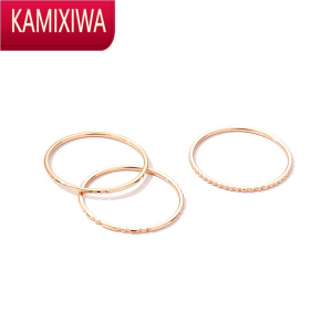 KAMIXIWA组合叠搭超细戒指女韩版时尚ins个性食指戒极简指环钛钢戒子