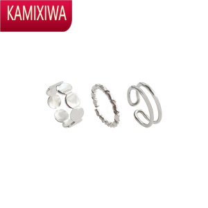KAMIXIWA懒得搭理 冷淡风时尚戒指女开口小众设计个性高级感指环三件套潮