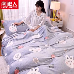 雪花绒毛毯被子单人保暖法兰绒珊瑚绒毯子床单学生宿舍盖毯春夏秋冬季