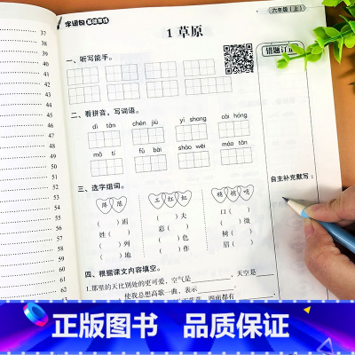 [正版]字词句基础导练六年级上册语文课堂同步训练练习册人教版看拼音写词语生字组词造句好词好句好段大全专项练习课时作业本