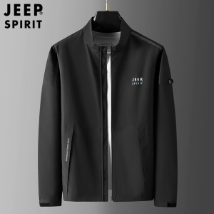 JEEP SPIRIT吉普春秋新款休闲男立领夹克青年商务上衣时尚男士外套