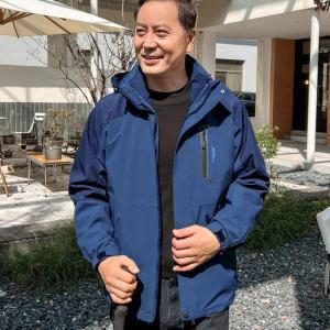 爸爸外套春秋季新款夹克可拆卸中老年人冲锋衣男三合一爷爷上衣服