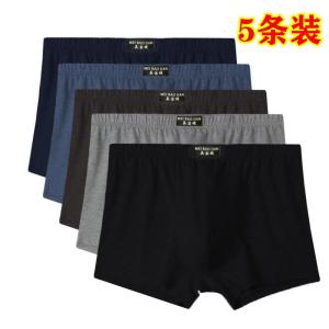 棉男士内裤平角中腰透气吸汗四角棉宽松大码爸爸裤衩