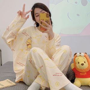 高档睡衣女春秋季长袖2023年新款学生可爱家居服套装