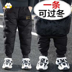 冬季童装男童棉裤中大童儿童加厚保暖裤子外穿男孩棉裤秋冬