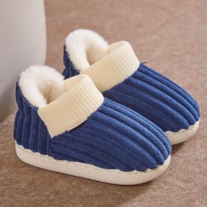 儿童冬季拖鞋一家三口包跟男童女童居家室内防滑包跟棉鞋冬
