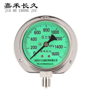 嘉禾长久 不锈钢风表压力表径向带边(绿底)Y100BF/T 块