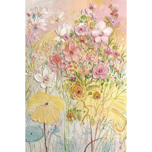 茹洋 高级感抽象花卉手绘油画客厅肌理挂画 个