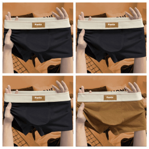 啄木鸟男士内裤全棉男款纯棉透气大码宽松青年学生舒适平角四角裤