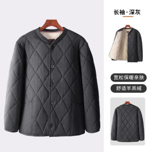 啄木鸟正品中老年人加绒加厚羊羔绒棉衣棉裤套装爸爸保暖防寒棉袄