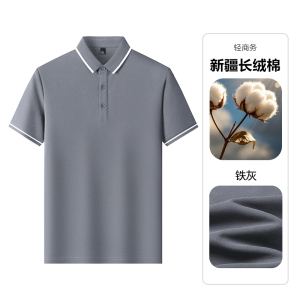啄木鸟珠地棉短袖t恤男2025夏季新款翻领爸爸POLO衫休闲宽松上衣H