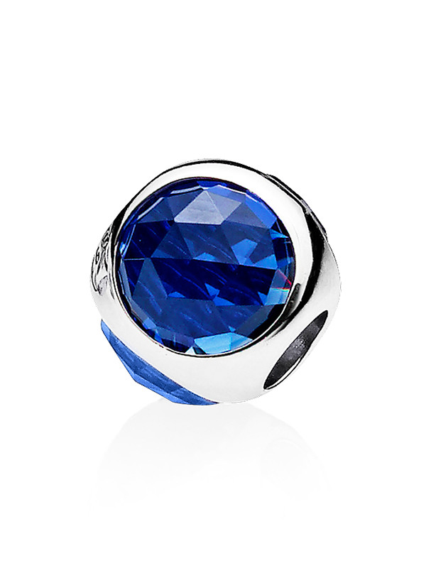 pandora潘多拉 蓝色闪耀的水滴 925银串饰 792095ncb